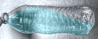 Impossible shape of water in bottle