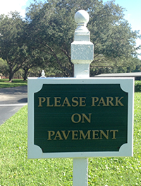 Park on Pavement Sign