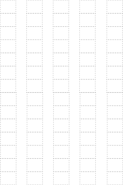 Chart five columns with 14 squares