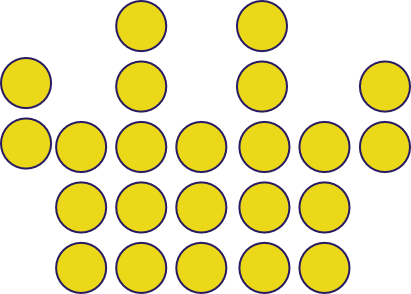 Yellow circles in a pattern