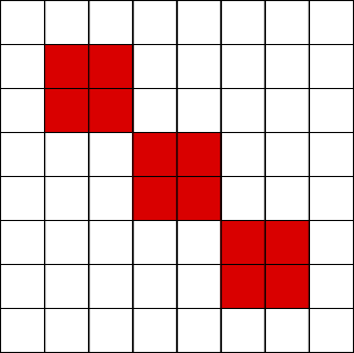 Three red squares