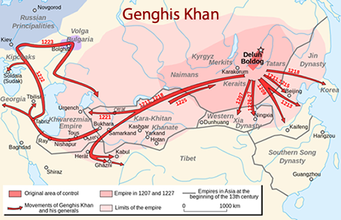 Ghengis Khan map