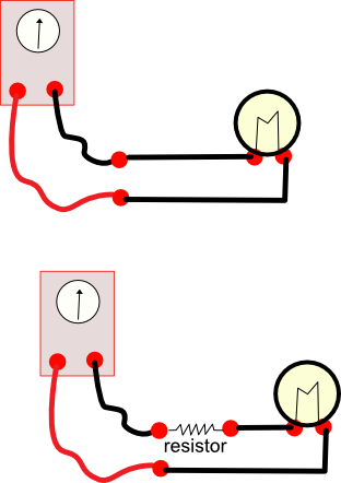 Light bulb resistor circuits