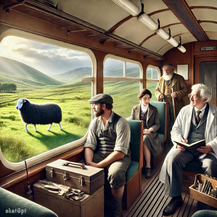Train and sheep